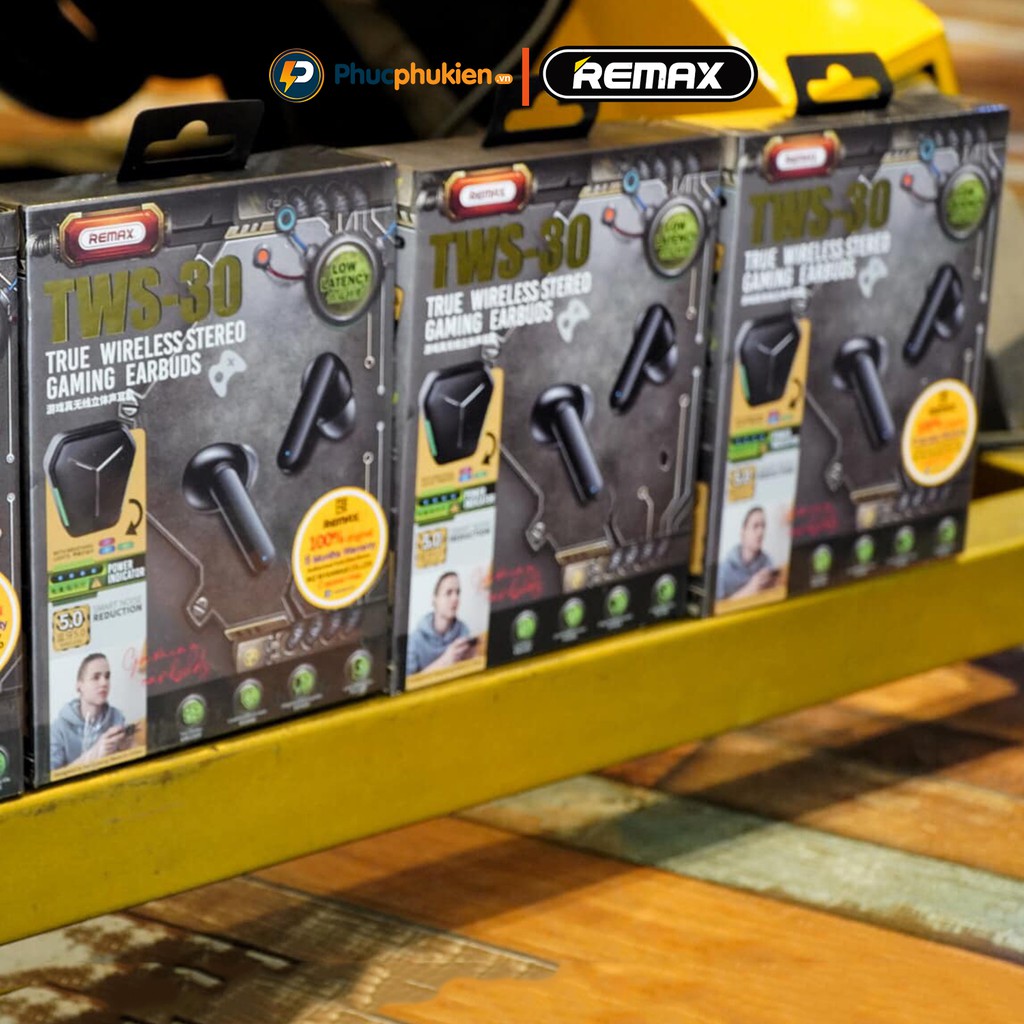 Tai Nghe Gaming Remax TWS 30 Bluetooth 5.0 chế độ kéo Gaming mode và Music Mode Bass âm mạnh mẽ Phúc Phụ Kiện