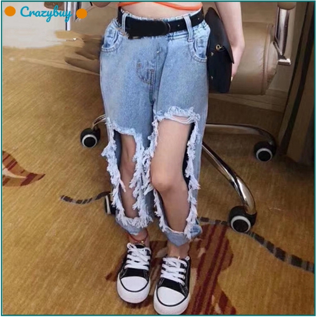 Quần jeans rách cho bé gái