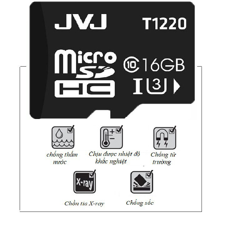 AO Thẻ nhớ JVJ 16G U3 C10 tốc độ cao - dùng cho camera 5 6