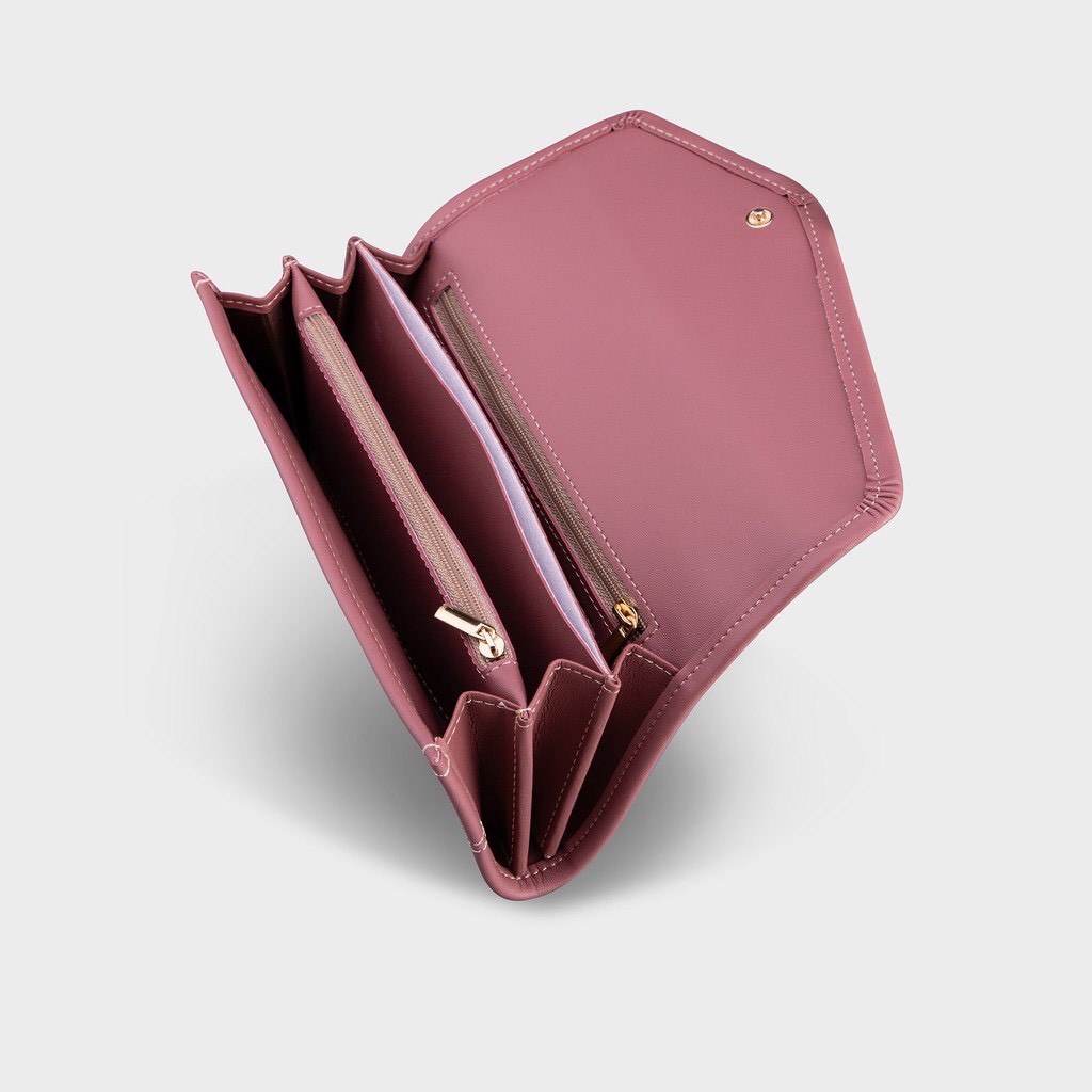 Ví nữ thời trang YV25 thiết kế nắp lệch cách điệu tone màu nổi bật đường may tinh tế gam màu trẻ trung năng động