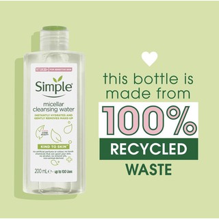 Nước tẩy trang Simple Kind to Skin Micellar Cleansing Water