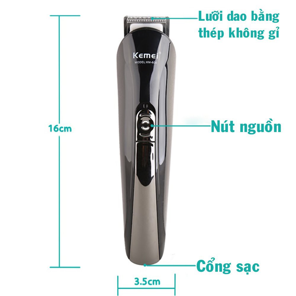 ❤️ Tặng bộ 2 kéo cắt và tỉa ❤️ Tông đơ cắt tóc đa năng 11 trong 1 Kemei KM-600