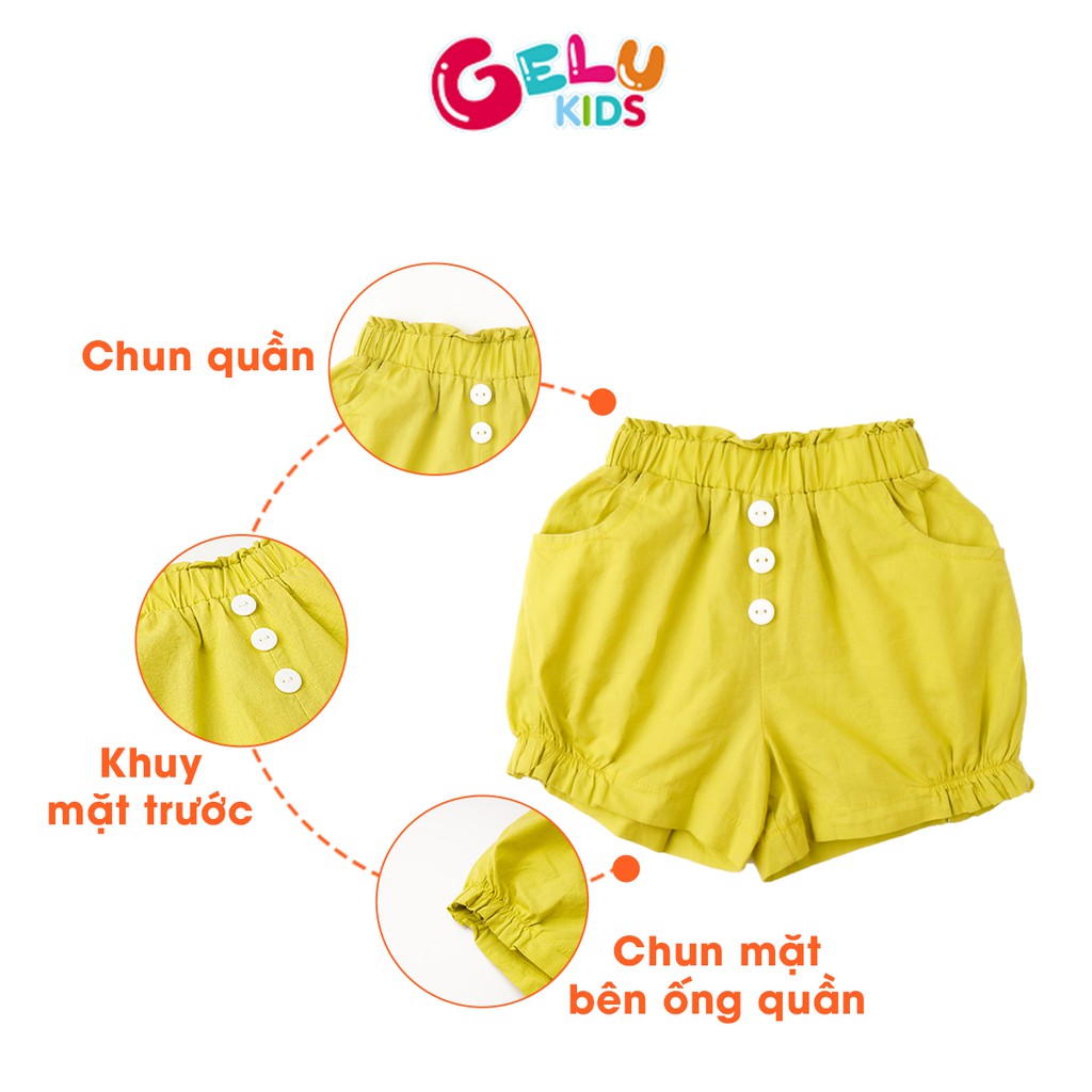 Bộ cộc tay cho bé gái GELU KIDS chất thô mềm phong cách Hàn Quốc siêu xinh - GLQA07