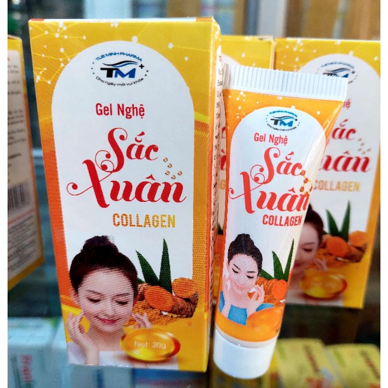 Gel Nghệ Sắc Xuân Collagen , Mờ Sẹo ,Hết Thâm, Dưỡng Ẩm Da,Làm Mềm Da Tuýp 20g