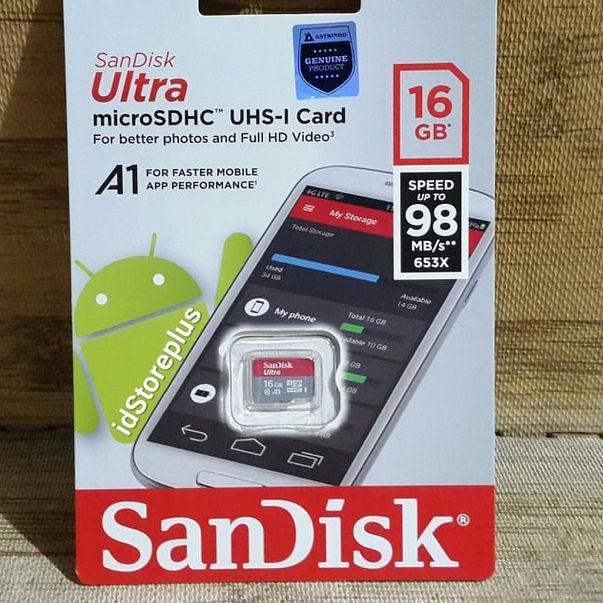 Thẻ Nhớ Sandisk Ultra Microsdhc Uhs-I Class 10 16gb 98mbps