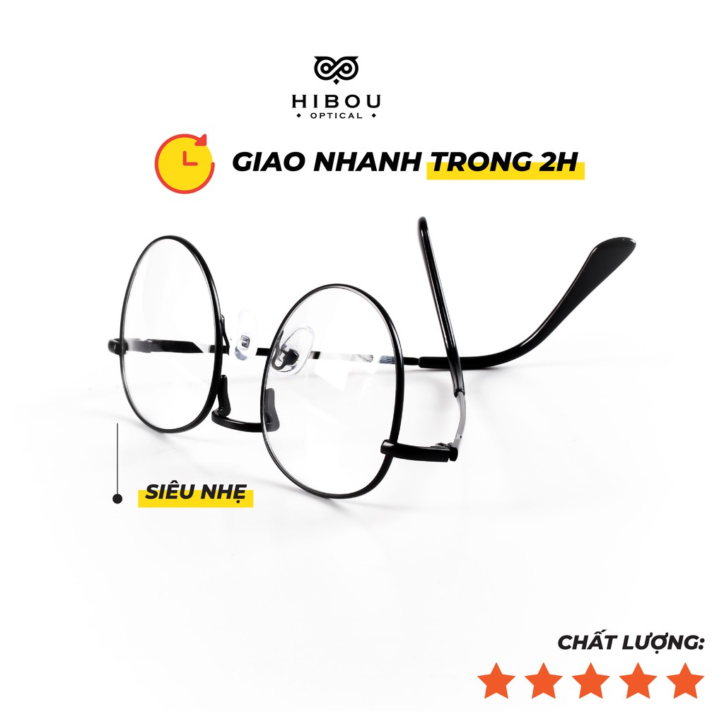 Gọng kính cận nam nữ kim loại mắt tròn GC062
