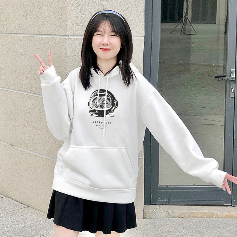 Áo hoodie CAT Phi hành Gia - 2 màu đen trắng nhiều size (N3)