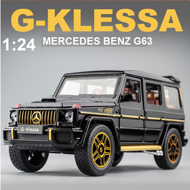 Mô hình xe ô tô Mercedes KLESSA G63 cỡ lớn tỉ lệ 1:24 đồ chơi trẻ em có âm thanh và đèn mở các cửa