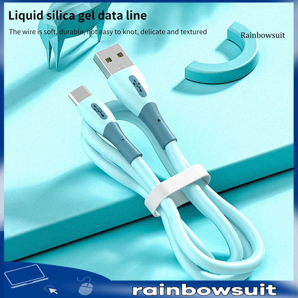 Dây Cáp Sạc RB 1.2m 3A Bằng Silicon Chống Gió Sạc Nhanh Cho Android/Type-C/iOS