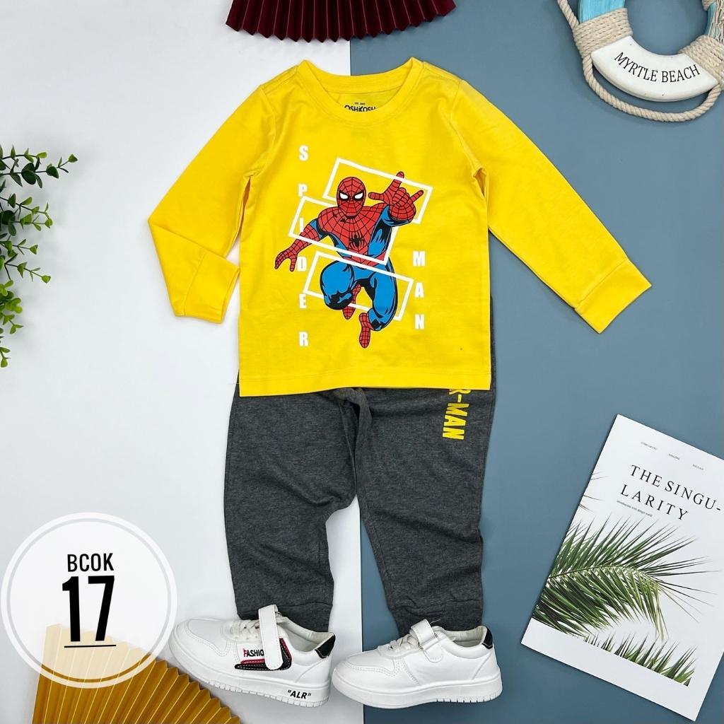Bộ thu đông bé trai, đồ bộ cho bé trai, chất cotton mềm mát, nhiều màu, size 2-7 - SUNKIDS