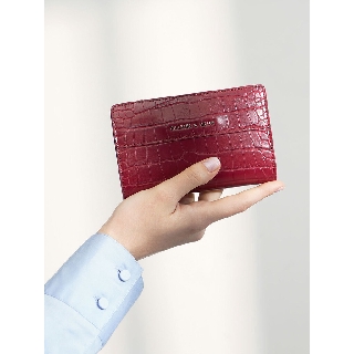 Ví Da Charles And Keith Phối Nút Unisex