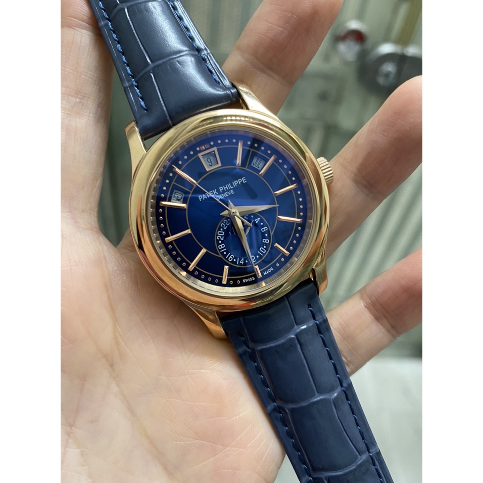 Đồng hồ Nam Ptek trăng sao máy nhật chạy cơ Automatic có thứ ngày tháng vỏ vàng hồng