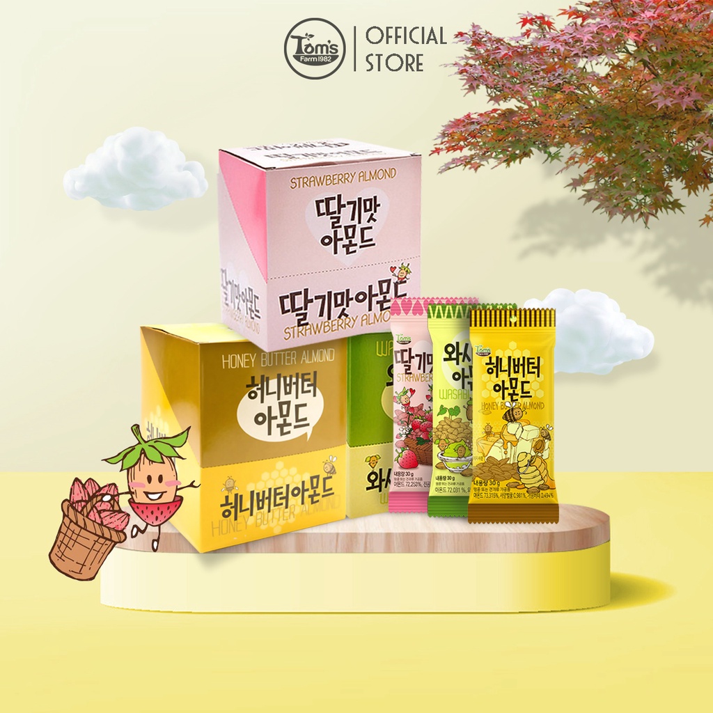 Hộp Hạt Hạnh Nhân Tom's Farm - 12 Gói 30g