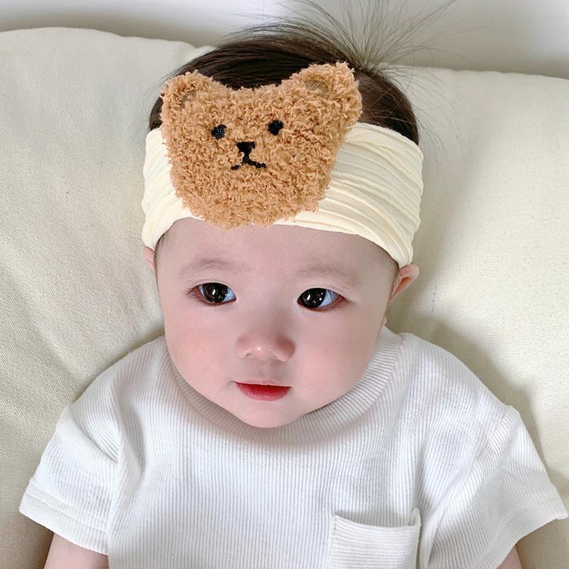 Turban LOTUKA Cho Bé Đính Gấu Đáng Yêu Chất Thun Cao Cấp Thoáng Mát Thấm Mồ Hôi Cho Bé 3-6M