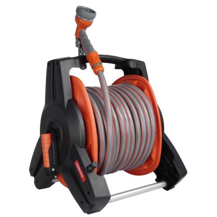 Bộ Khung Cuộn Dây Tưới Cây,Rửa Xe Dài 25 - 30 Mét,Full phụ kiện, Mua về gắn là sài