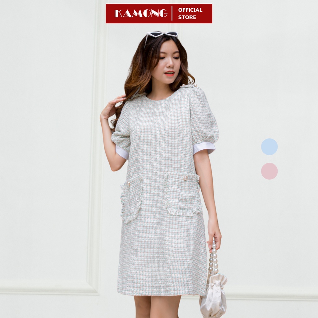 Đầm suông 2 túi tua KAMONG D117