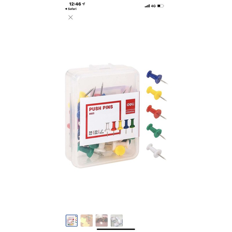 Đinh ghim bảng ghim bần, bảng nỉ nhựa màu Deli 0021.