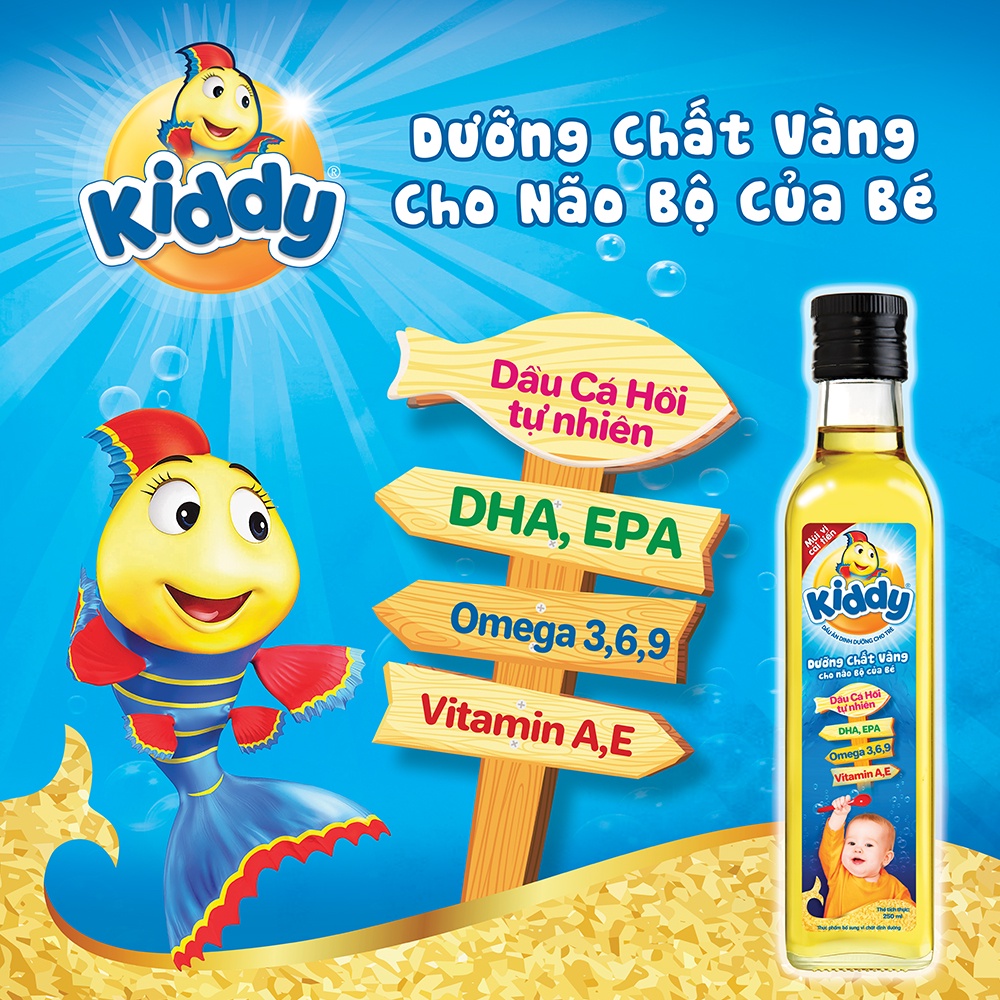 [Hỏa Tốc HCM] Dầu ăn Kiddy dinh dưỡng cá hồi cho bé 250ml