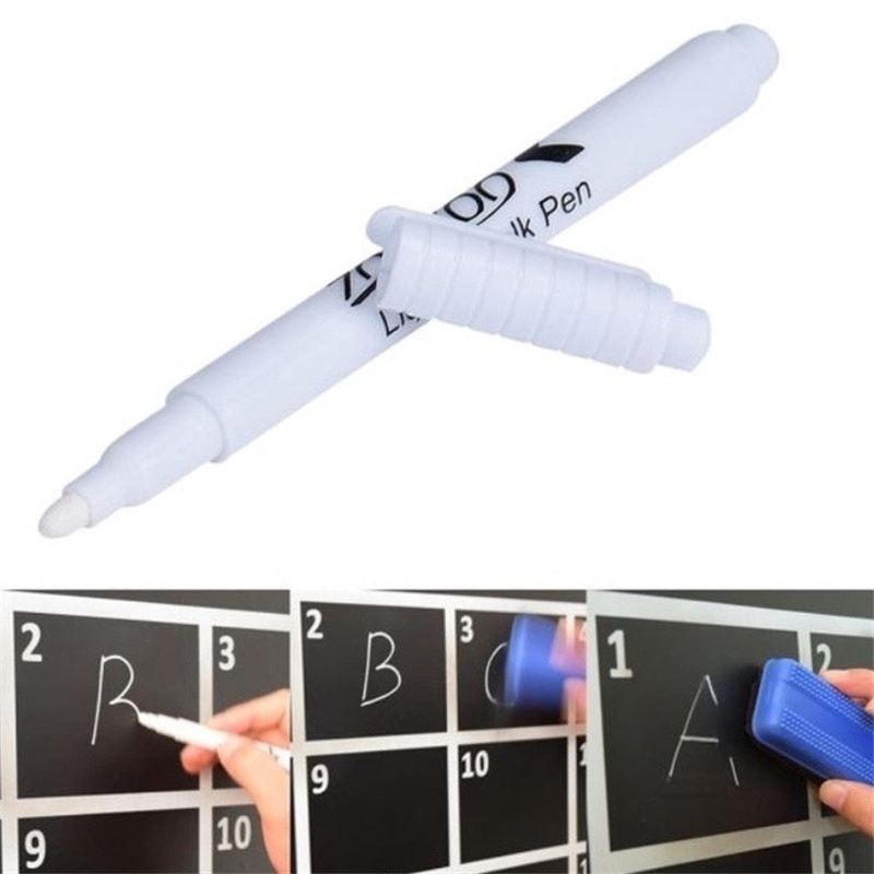 Bút phấn mực màu trắng có nắp đậy chất lượng cao tiện dụng