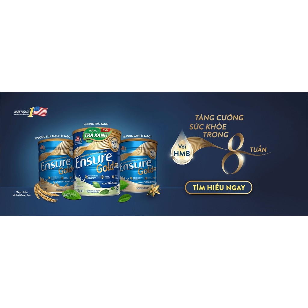 Sữa bột Abbott Ensure Gold hương vani 850g[ Date 12/2022]