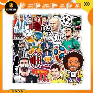 Sticker Bóng Đá - Decal Dán Hình Cầu Thủ Bóng Đá Cắt Sẵn Từng Hình Chất Liệu PVC Chống Nước Dán Mũ
