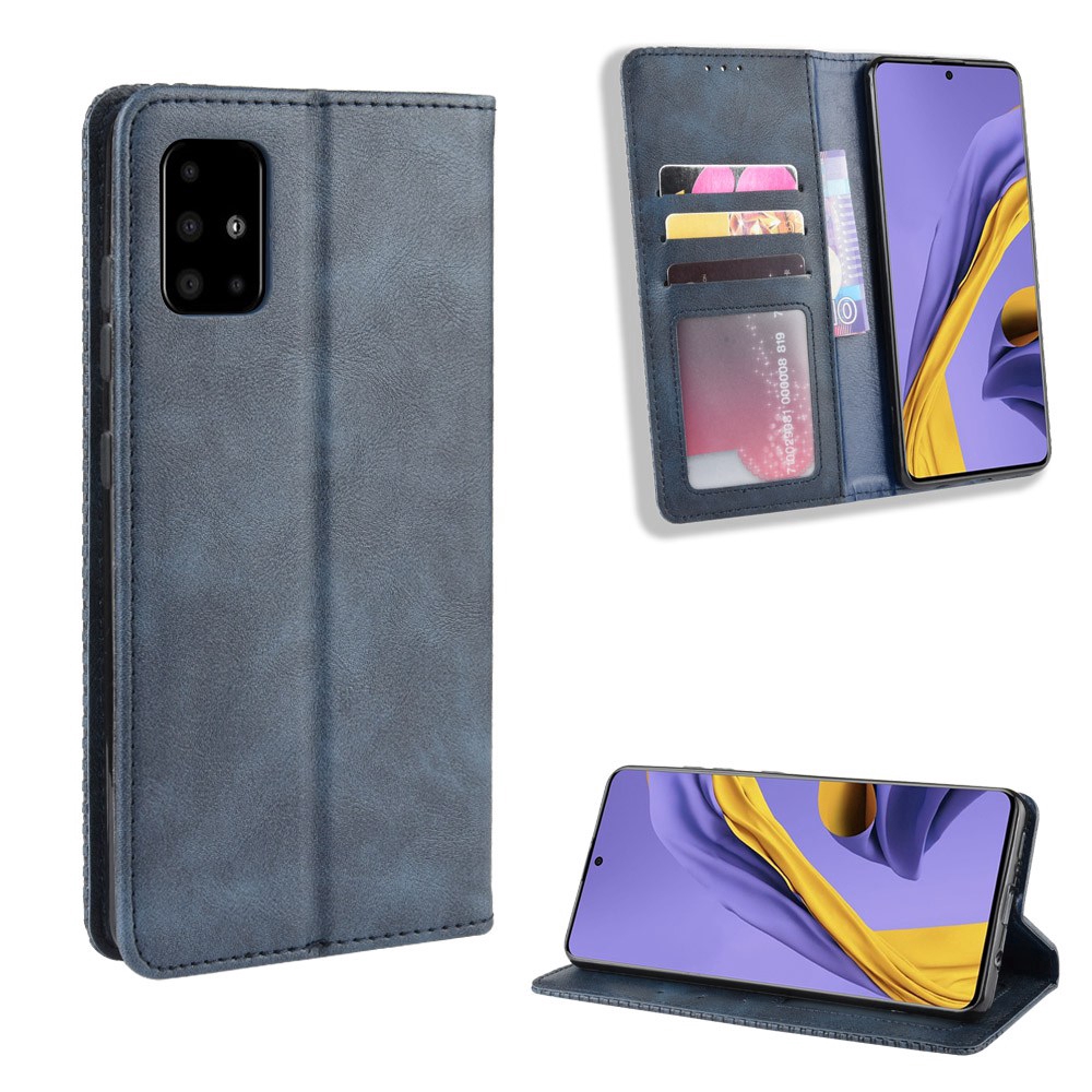 Ốp lưng Samsung Galaxy A71 Vintage Flip Cover Từ Ví Bao Da PU Đựng Thẻ Đứng Samsung A71