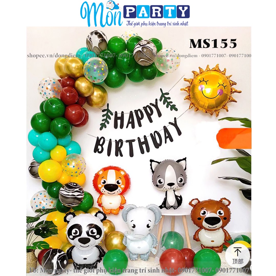 Phụ kiện trang trí sinh nhật Mon party set trang trí thôi nôi cho bé Hàn Quốc dễ thương đơn giản dễ làm tại nhà