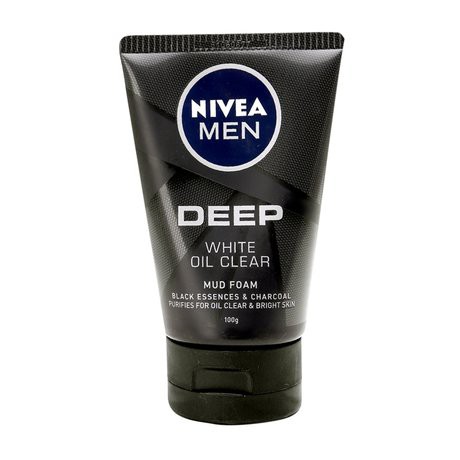 Sữa rửa mặt Nivea men 100g Deep White Oil Clean - Than hoạt tính