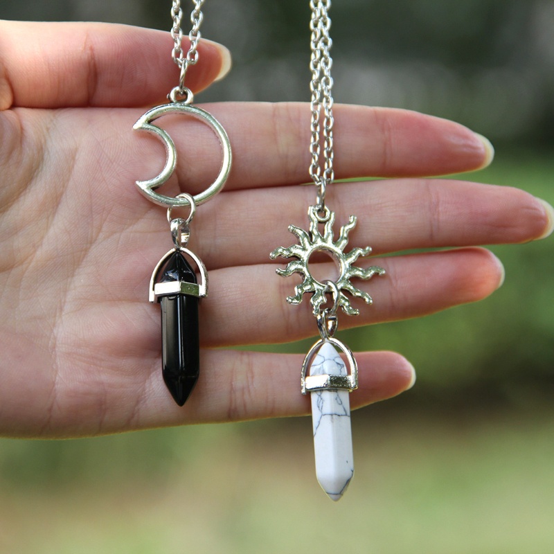 ✿ Bộ 2 Vòng cổ Mặt Trời Và Mặt Trăng Đính Pha Lê Cho Cặp Đôi