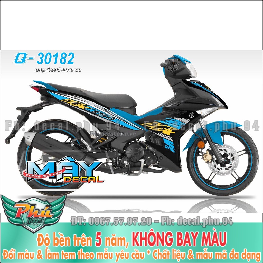 Tem Rời Exciter 150 Mx xanh đen mẫu mới (K) -1