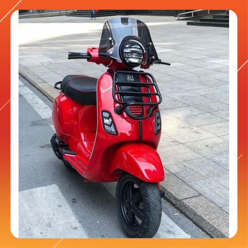 Baga trước Vespa Sprint , LX màu đen nhám và inox trắng
