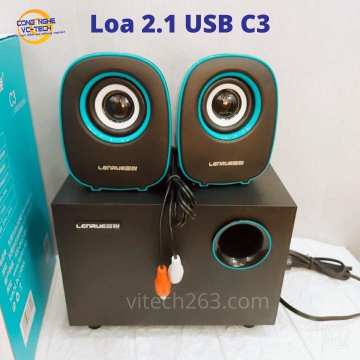 Loa Vi Tính Chuẩn 2.1 LENRUE C3, Cấp Nguồn USB-KIỂU DÁNG SIÊU ĐẸP,NHẠC HAY...