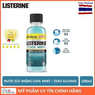 Nước Súc Miệng Listerine Ngừa Sâu Răng, Hơi Thở Thơm Mát Listerine Coolmint Zero Alcohol Mouthwash 100ml