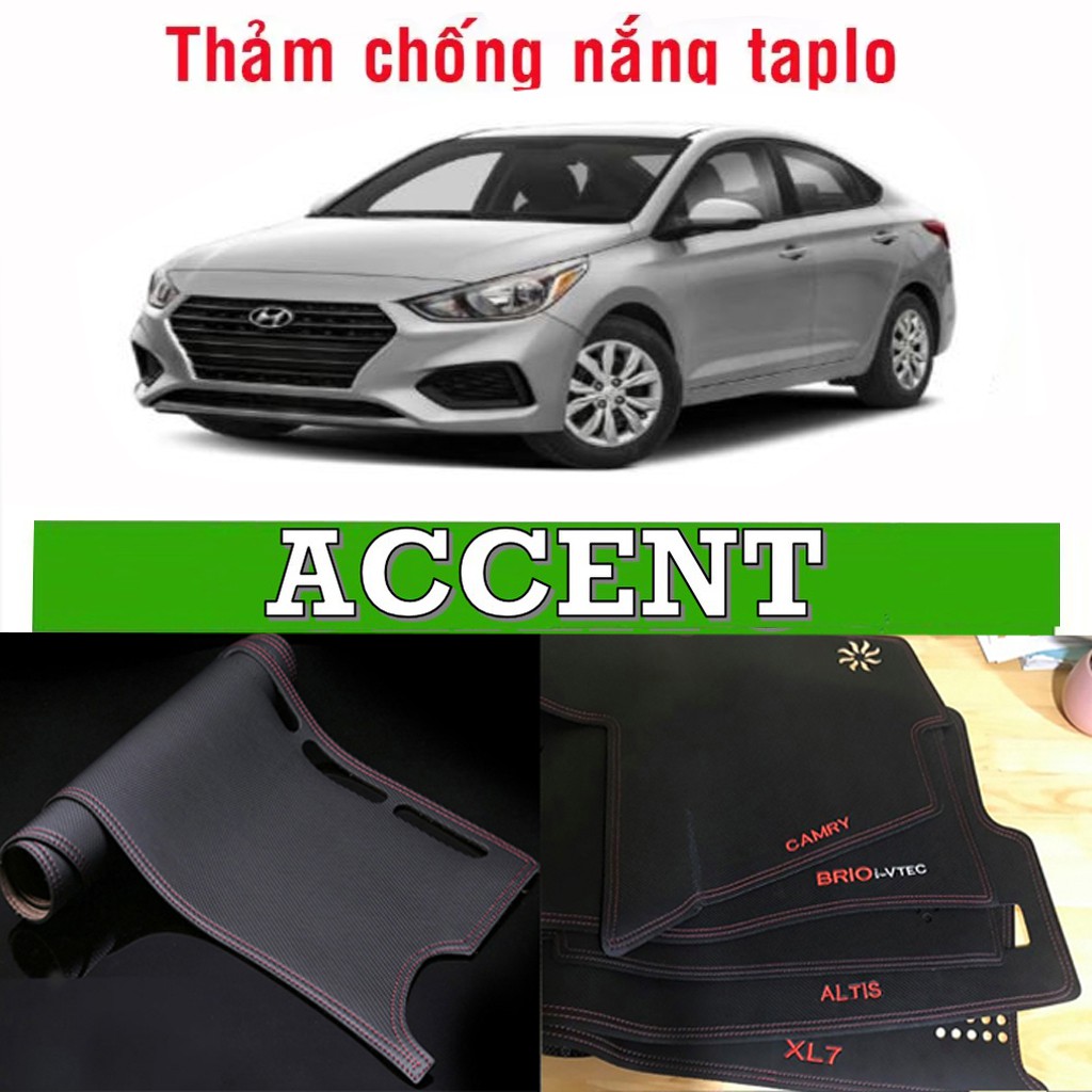 Thảm taplo Accent 2018-2020 - da vân carbon cao cấp