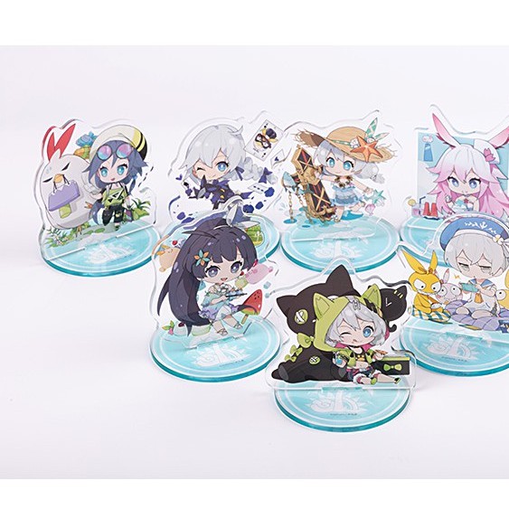 Mô hình Acrylic Standee Valkyrie Ký Ức Mùa Hè Chibi Honkai Impact 3