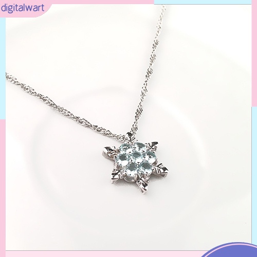 Dây Chuyền Thiết Kế Mặt Hình Bông Tuyết Đính Kim Cương Nhân Tạo Thời Trang Cho Nữ