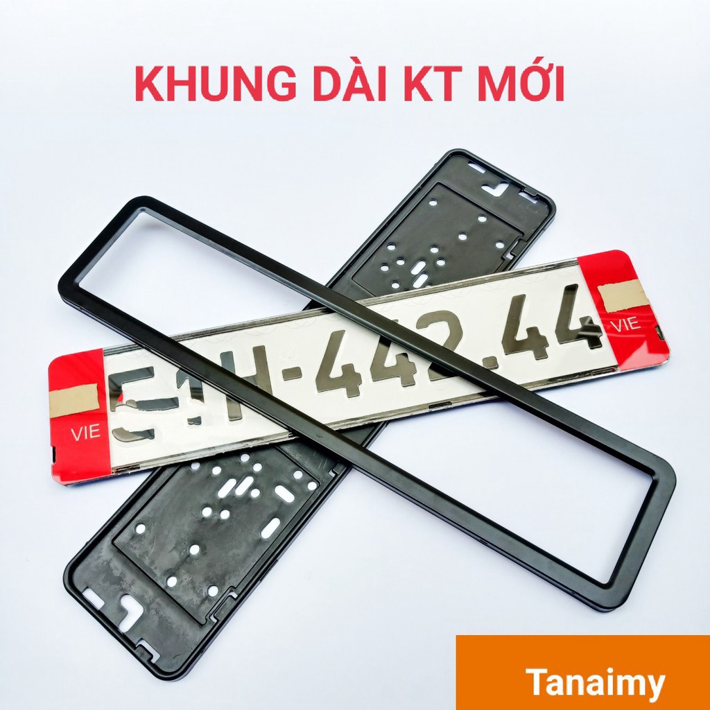 khung dài 5 số kích thước mới viền đen logo trang trí 2 bên full phụ kiện lắp đặt