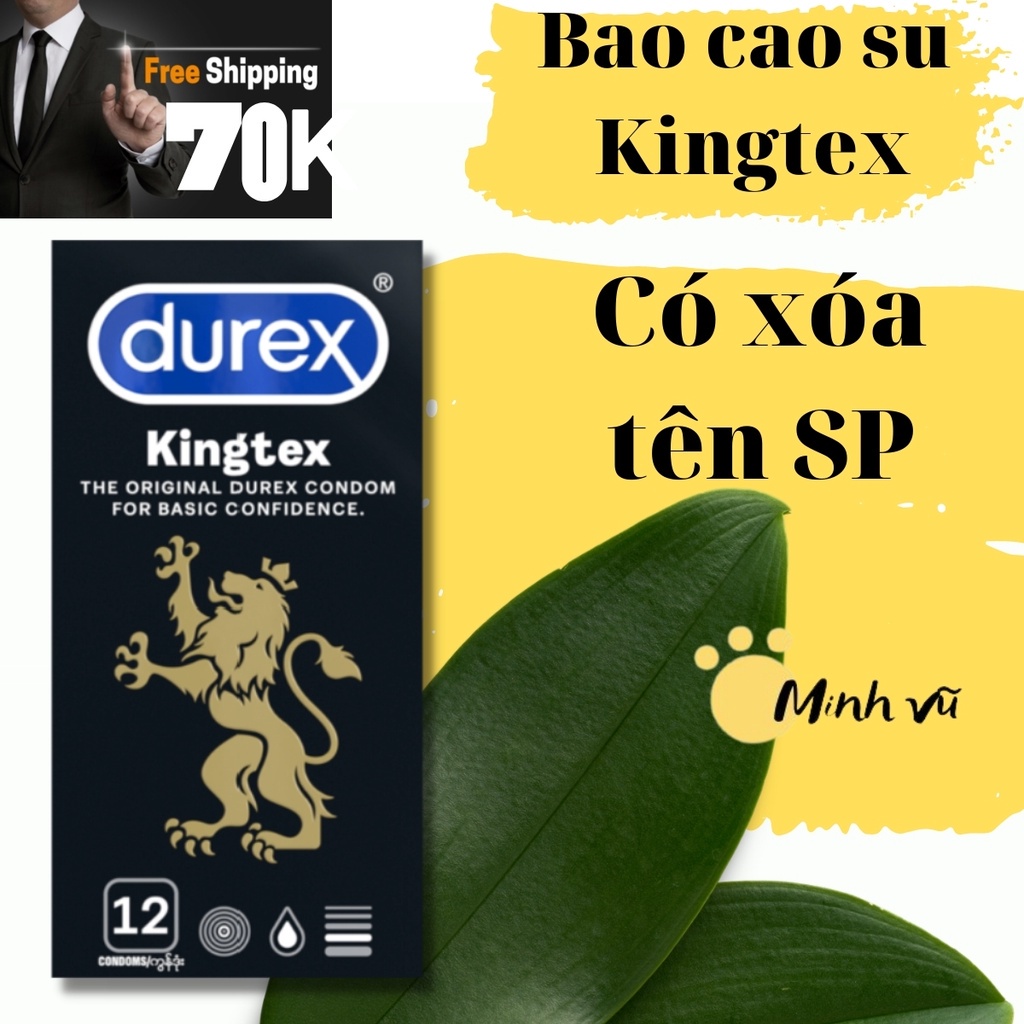 [ Có video ảnh thật ] Bao cao su Durex Kingtex hộp 12 chiếc bcs ôm khít