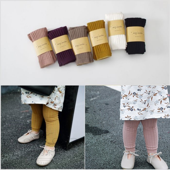 Quần legging dệt kim phong cách Hàn Quốc thời trang dành cho trẻ em
