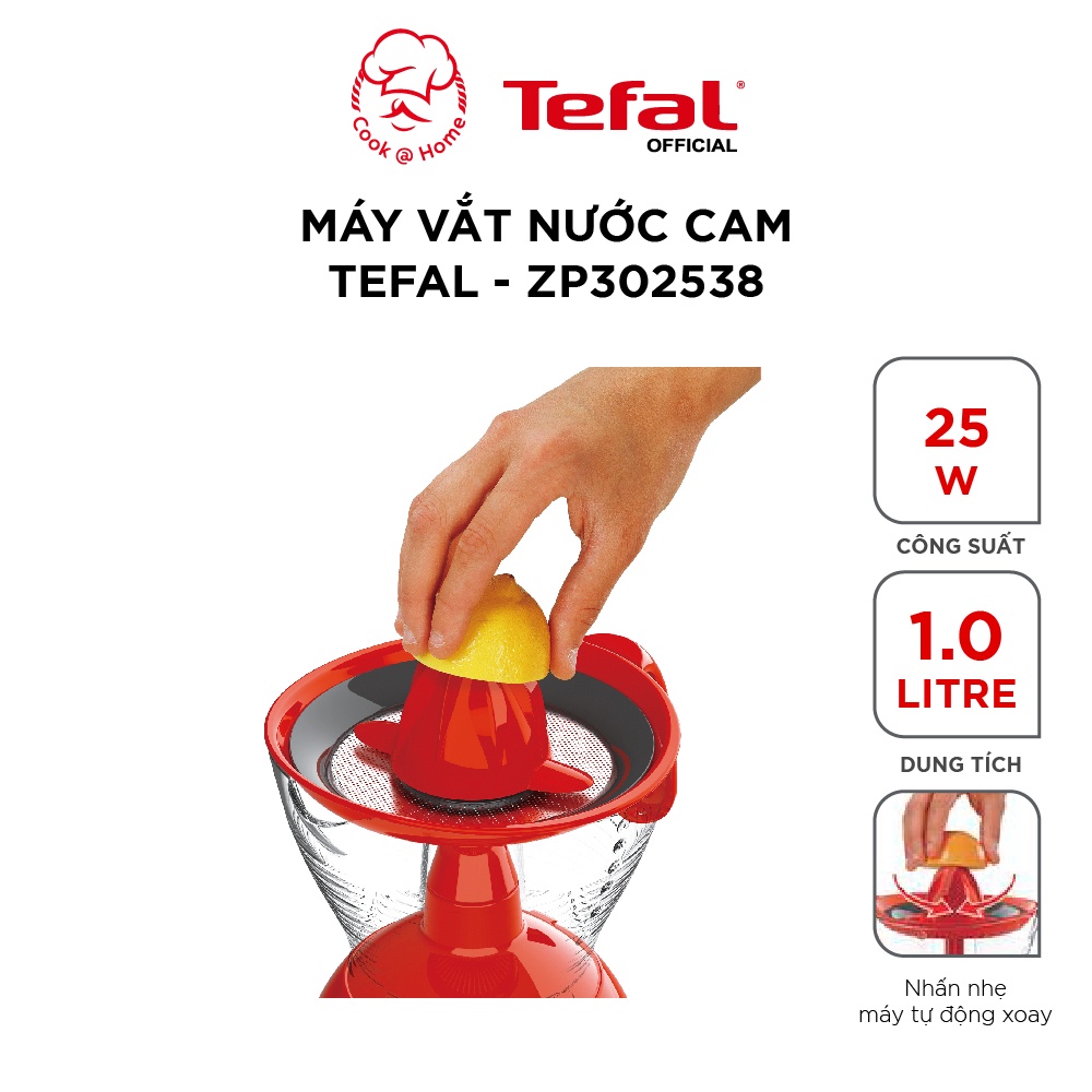 [Mã ELHA22 giảm 5% đơn 300K] Máy vắt nước cam Tefal ZP302538 - 1L, 25W - hàng chính hãng