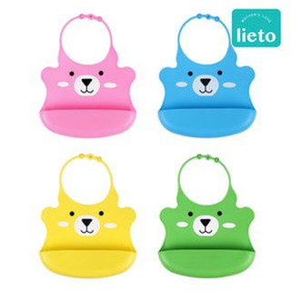 Yếm ăn dặm bằng Silicone LIETO Baby Cutie Baer Bib, Hàn Quốc