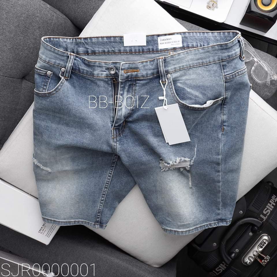 Short jean nam bigszie < 120kg - Xanh nhạt bạc rách | BigBuy360 - bigbuy360.vn