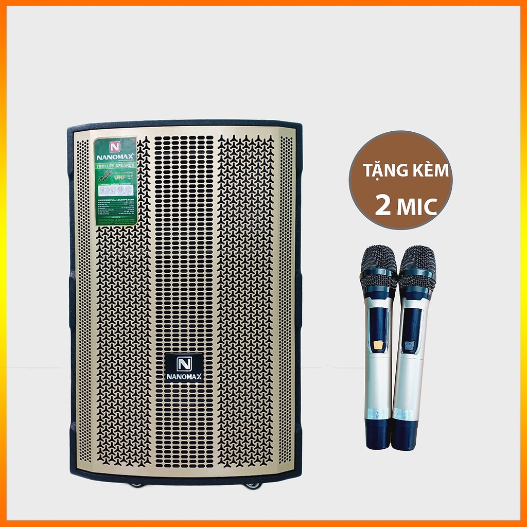 Loa Kéo Karaoke Nanomax SK-12F3 2022 Bass 30 Tặng 2 Mic Đọc - Hàng Chính Hãng - Gia Khang Shop