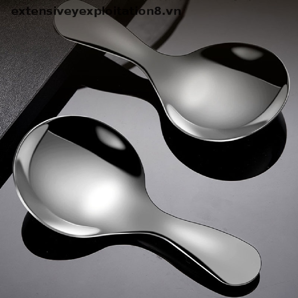 Muỗng Múc Kem / Gia Vị Mini Bằng Thép Không Gỉ Tay Cầm Ngắn