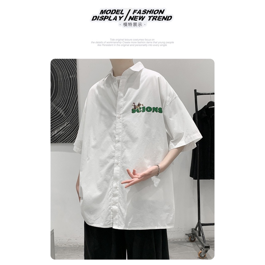 Áo sơ mi tay lỡ unisex from rộng nam nữ , sơ mi nam nữ vải voan lụa mịn mát free size 40kg - 70kg in thiên thần