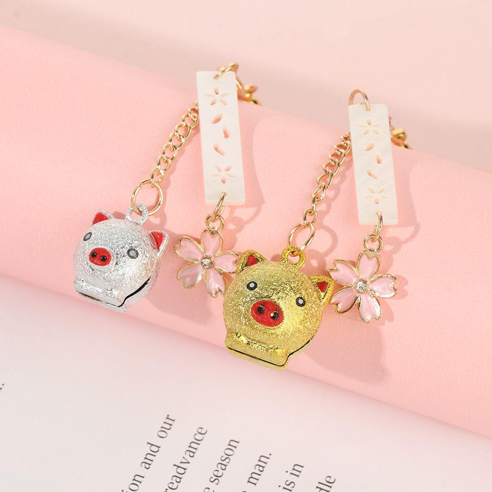 BTLIMER Điện Thoại Phụ Kiện Trang Trí Hình Heo Đeo Chuông Xinh Xắn