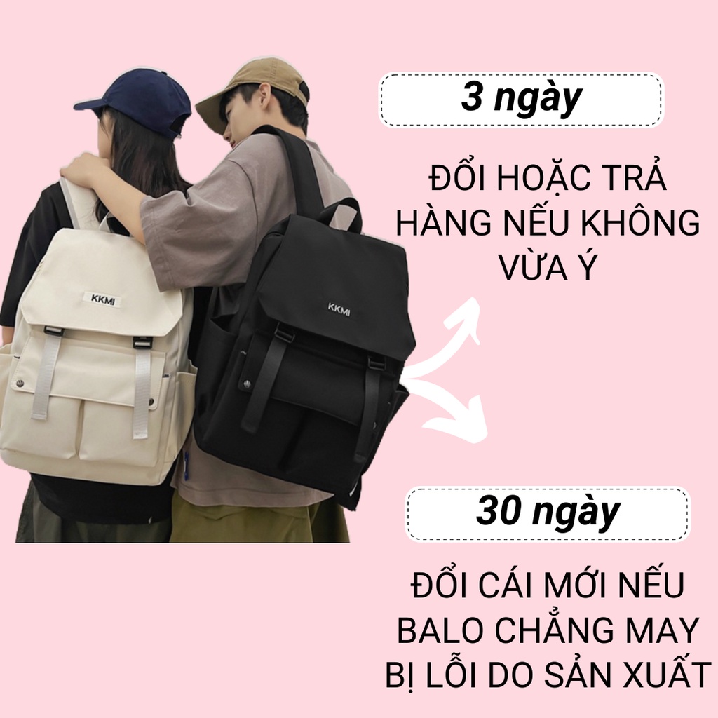 Balo đi học unisex Ba lô sinh viên nắp gập thời trang G197 - BaloGigo