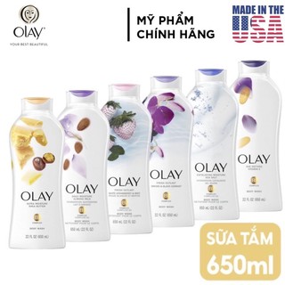 [USA] Sữa tắm dưỡng ẩm Olay 650ml Muối Biển | Hạnh Nhân | Hoa Lan | Dâu | Bơ Sữa | Chống lão hóa - Mỹ
