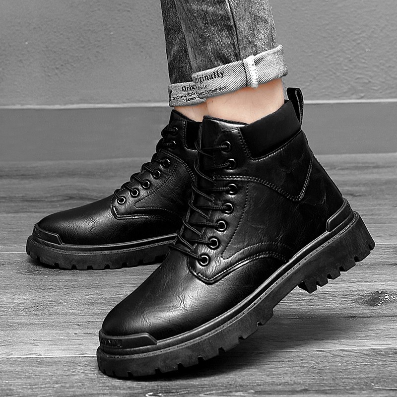 Giày bốt chelsea da cổ cao thời trang cho nam