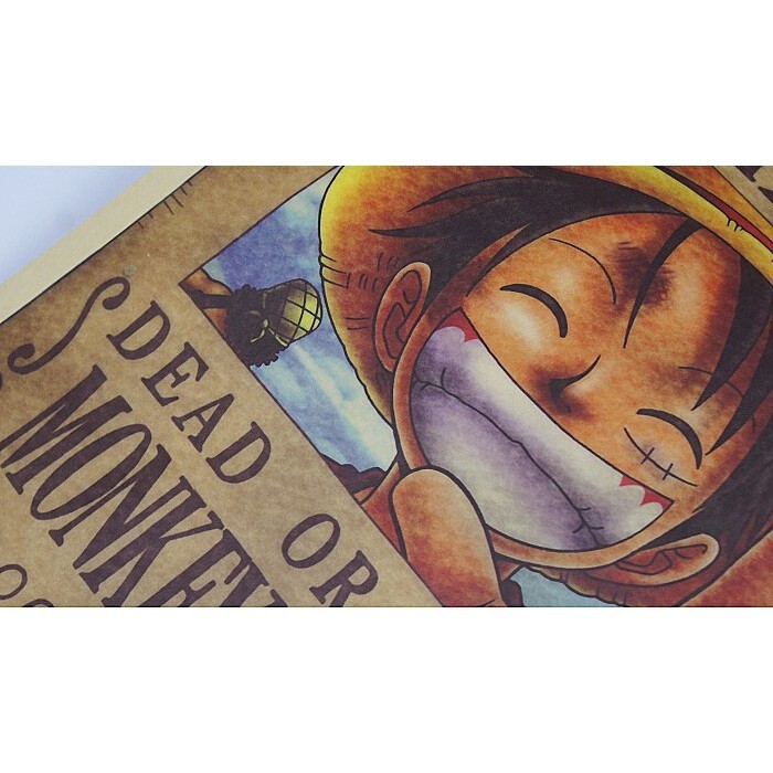 Poster Hoạt Hình One Piece Dán Tường Phong Cách Retro